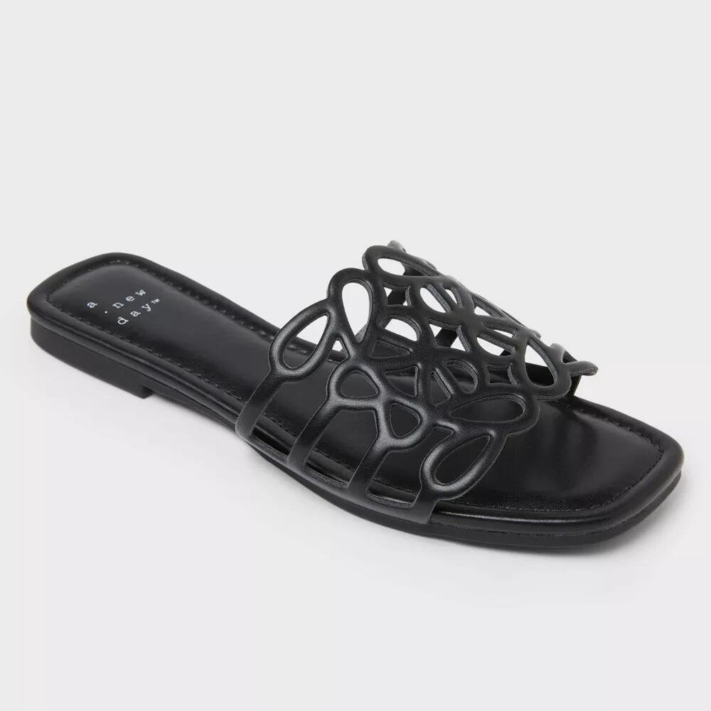 Fiona Slide Sandals - A New Day - Black - Women's 9.5W